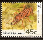 Stamps New Zealand -  Conservación de Especies Amenazadas. Colmillos weta.