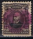 Stamps United States -  Scott  308 Benjamin Harrison (3)