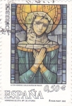 Stamps Spain -  vidrieras de sta maria de victoria