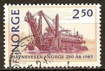 Stamps Norway -  250a Aniv de Autoridades Portuarias y el Bicentenario de la hidrografía en Noruega. Berghavn (draga)