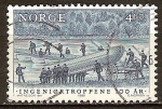 Stamps Norway -  Centenario del Cuerpo de Ingenieros.Haciendo puente de pontones.