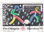 Sellos de Europa - Espaa -  Pre-olímpica Barcelona 92 -futbol