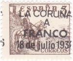 Stamps : Europe : Spain :  el Cid-  LA CORUÑA A FRANCO 18 de julio 1936