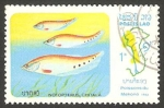 Stamps Laos -  493 - Peces de Mekong, notopterus chitala