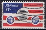 Stamps United States -  Scott  C90 Bandera tierra Y Avion (4)