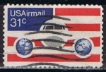 Stamps United States -  Scott  C90 Bandera tierra Y Avion (8)