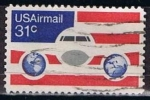 Stamps United States -  Scott  C90 Bandera tierra Y Avion (9)