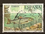 Stamps Spain -  Trucha (Salmo trutta).