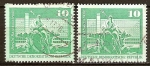 Stamps Germany -  Fuente de Neptuno y Ayuntamiento,Berlín-DDR.