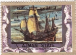 Stamps United Arab Emirates -  barcos- carabelas