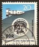 Stamps Germany -   Valeri Bykowski(cosmonauta).Lanzamiento de la Vostok 5-DDR.