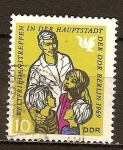 Stamps Germany -  Encuentro mundial de la paz en la capital del este de Berlín 1969-DDR.