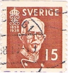 Stamps Sweden -  80º ANIV. DEL REY GUSTAVO V. Y&T Nº 255