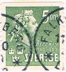 Stamps Sweden -  BICENT. DEL NACIMIENTO DEL POETA KARL MIKAEL BELLMAN. Y&T Nº 279