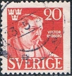 Sellos de Europa - Suecia -  CINCUENTENARIO DE LA MUERTE DEL POETA VIKTOR RYDBERG. DENT. A 3 LADOS. Y&T Nº 315a