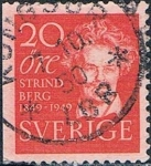 Sellos de Europa - Suecia -  CENT. DEL NACIMIENTO DEL AUTOR DRAMÁTICO AUGUSTE STRINDBERG. DENTADO A 3 LADOS Y&T Nº 347a