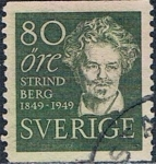 Stamps Sweden -  CENT. DEL NACIMIENTO DEL AUTOR DRAMÁTICO AUGUSTE STRINDBERG. Y&T Nº 349