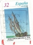 Stamps Spain -  Barcos de Epoca.Bergantín español S.XIX