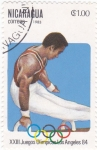 Stamps Nicaragua -  J.J.O.O. - LOS ANGELES -84 gimnasia sobre potro