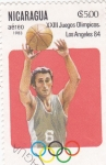 Sellos del Mundo : America : Nicaragua : J.J.O.O. - LOS ANGELES -84  -Basquet