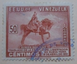 Stamps Venezuela -  TRASLADO DE LA ESTATUA DEL LIBERTADOR EN NUEVA YORK 19 DE ABRIL DE 1951