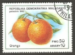 Stamps Madagascar -  fruta naranja