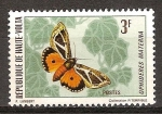 Stamps Central African Republic -  Mariposas. Ophideres Materna.(Alto Volta-indp.fra).