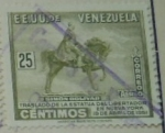 Stamps Venezuela -  TRASLADO DE LA ESTATUA DEL LIVERTADOR EN NUEVA YORK 19 DE ABRIL DE 1951