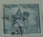 Stamps Venezuela -  TRASLADO DE LA ESTATU DEL LIVERTADOR EN NUEVA YORK 19 DE ABRIL DE 1951