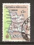 Stamps Angola -  Mapa de Angola.