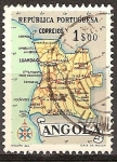 Stamps Angola -  Mapa de Angola