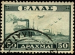 Stamps Europe - Greece -  Serie de la victoria. Convoy en el mar. 1947.