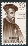 Stamps Spain -  1750-  Forjadores de América. Antonio de Mendoza ( 1490- 1552 ).