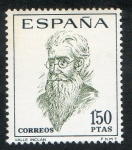 Stamps Spain -  1758- Literatos españoles. Centenario de su nacimiento. Ramón María del Valle Inclán ( 1866- 1935 ).