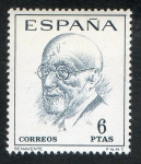 Stamps Spain -  1760-  Literatos españoles. Centenario de su nacimiento. Jacinto Benavente ( 1866- 1954 ).