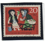 Stamps : Europe : Germany :  cuentos - Blancanieves y los 7 enanitos   3/4