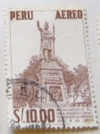 Stamps Peru -  MONUMENTO AL INCA MANCO CAPAC FUNDADOR DEL IMPERIO ABRIL 4 DE 1926