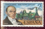 Stamps Spain -  1974 125º aniversario del ferrocarril Barcelona Mataro - Edifil:2173