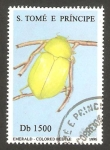 Stamps So Tom and Prncipe -  1264 DQ - coleóptero verde esmeralda