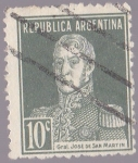 Stamps Argentina -  Republica Argentina - Gral Jose de San Martin 