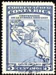 Sellos del Mundo : America : Costa_Rica : Centenario de la guerra 1856-1857 Mapa de Costa Rica.