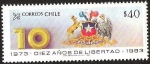 Stamps Chile -  DIEZ AÑOS DE LIBERTAD