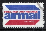 Stamps United States -  Etiqueta de correo aereo. AIRMAIL.