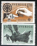 Sellos de Europa - Suecia -  Michel 1058/9 Europa, post & Telecommunicacion 2 v.