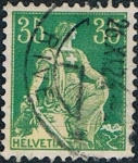 Sellos de Europa - Suiza -  ALEGORÍA DE HELVETIA 1907-17 Y&T Nº 122