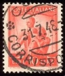 Stamps Italy -  Pair with girls and scales of justice