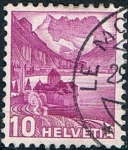 Sellos del Mundo : Europa : Suiza : SERIE TURÍSTICA 1936. CASTILLO DE CHILLÓN Y DIENTES DEL SUR. Y&T Nº 291a