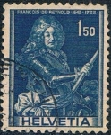 Sellos de Europa - Suiza -  SERIE HISTÓRICA 1941. TENIENTE GENERAL F. DE REYNOLD, POR H. RIGAUD. Y&T Nº 365