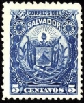 Sellos del Mundo : America : El_Salvador : Escudo antiguo de El Salvador. UPU 1895.