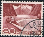 Sellos del Mundo : Europa : Suiza : TÉCNICAS Y PAISAJE 1949. EMBALSE DE GRIMSEL. Y&T Nº 485